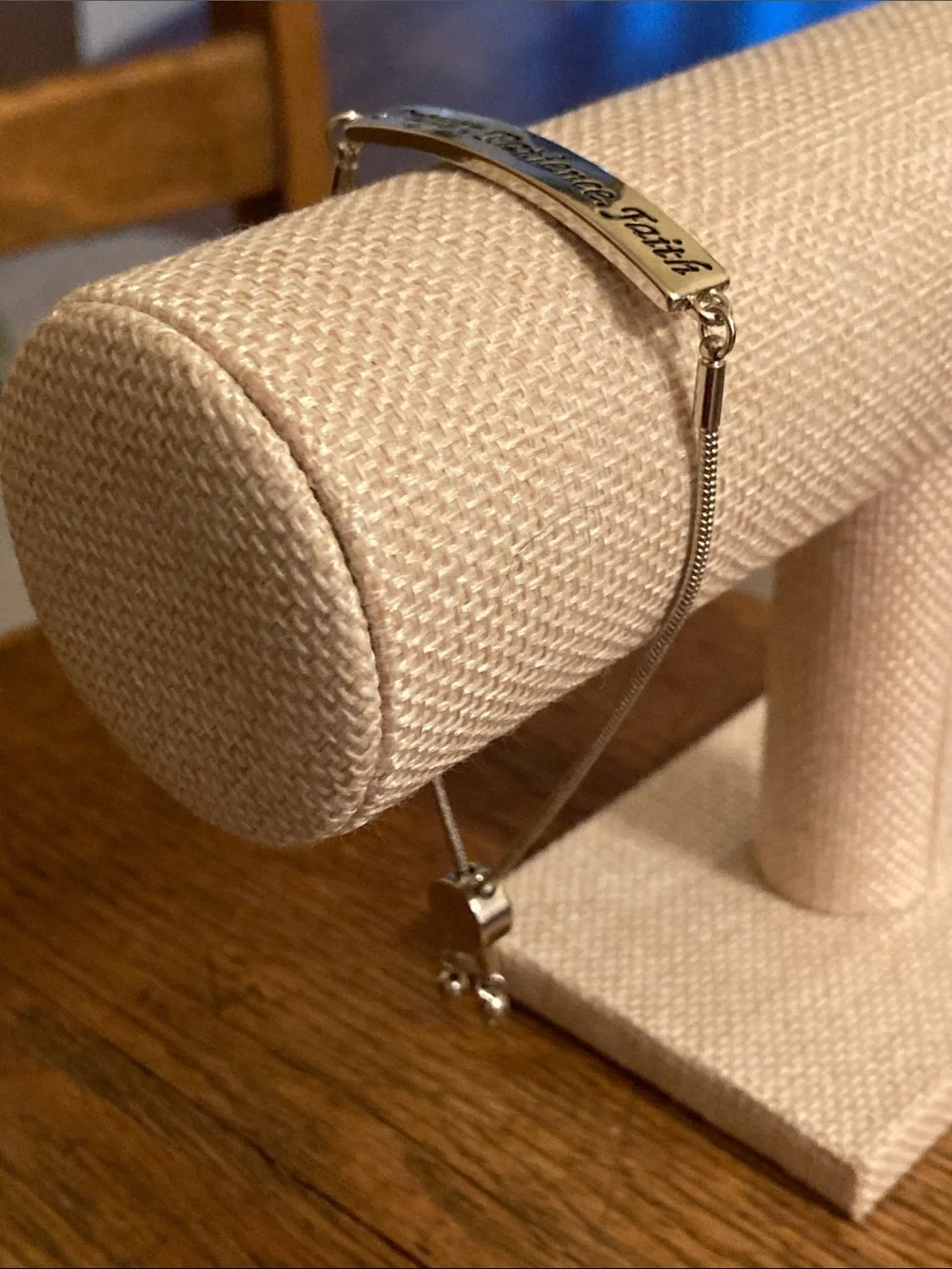 Zoe's Loft Prayer, Patience, Faith Bracelet Rhodium Plated White Gold NWOT